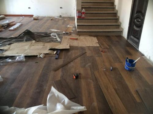 Cork Floor Tiling